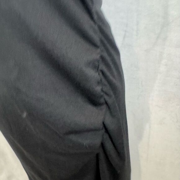 Black sleeveless ruched ponte midi dress size medium - Picture 5 of 9